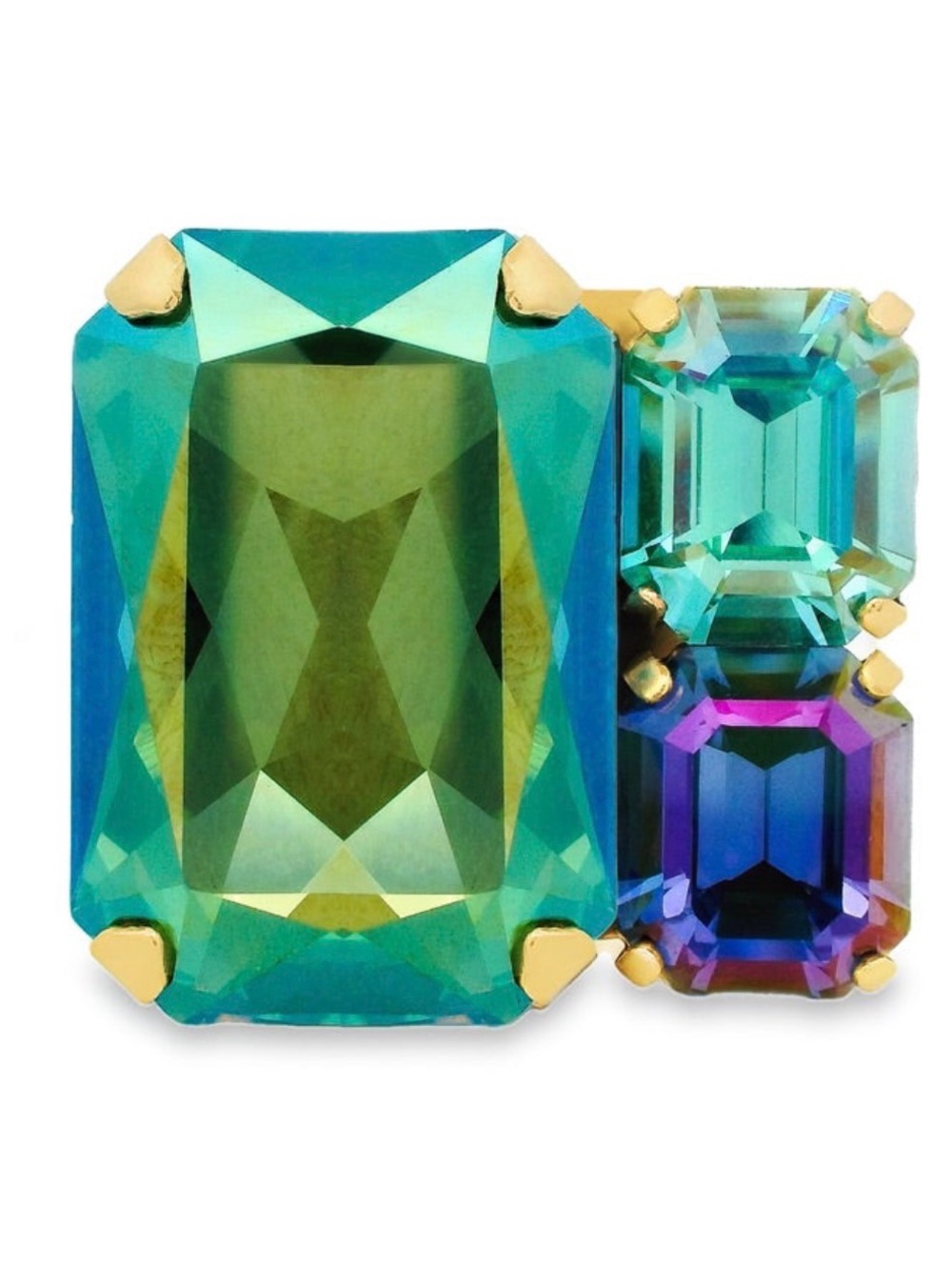TOVA Diana Ring in Aqua Verde NWOT